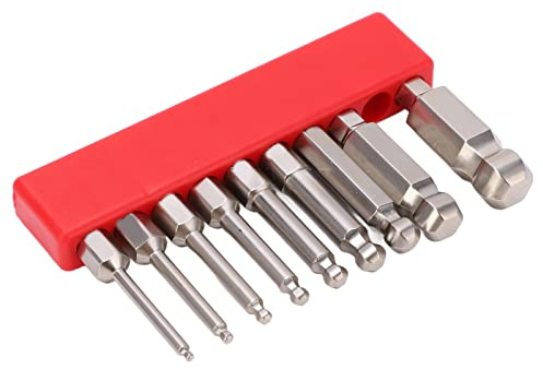 Aramox 9-teiliges Sechskant-Bit-Set, 50 mm magnetische Schraubendreher-Bits, 1/4 Zoll Sechskant-Antrieb, Kugelkopf-Bits aus Stahl