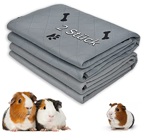 PICK FOR LIFE 2 Stück PIPI Pads für Meerschweinchen, 4 Lagen super Saugfähig Kleintier Pee Pads, Waschbare und Wiederverwendbare Haustier Hygieneunterlage für Hamster, Kaninchen, Hunde