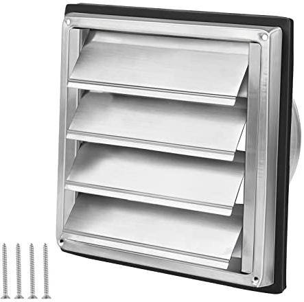 LALAGO Griglia di ventilazione 125mm, Serranda Antiriflusso Griglia di protezione dalle intemperie in Acciaio inox con lame mobili, Griglia a lama Griglia di ventilazione Ø125mm