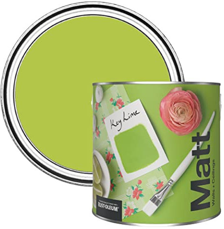 Rust-Oleum Colours Matt Emulsion Wall and Ceiling Paint - Key Lime 2.5L