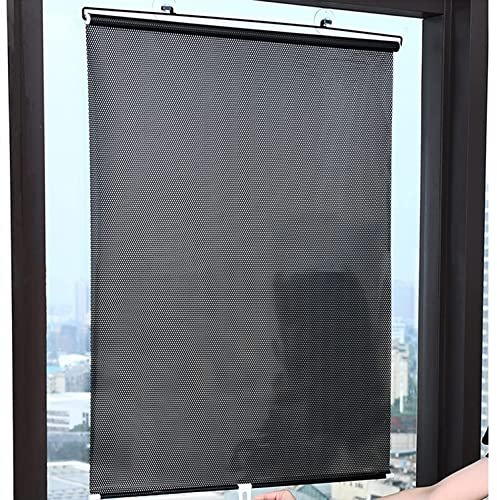 Sh000ad Saugnapf Verdunkelungsrollo,Fensterrollo,Balkon Schlafzimmer Dachfenster Hitzeschutzrollo,Auto-Sonnenschutz Sichtschutz Einziehbar Thermo Rollo,Kein Bohren Erforderlich (W80xL125cm(32x49in))