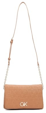 Calvin Klein Umhängetasche Re-Lock Shoulder Bag With Flap Brown Sugar hellbraun