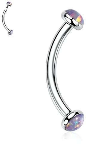 AROWRO Augenbrauenpiercing-Schmuck G23 Titan Augenbrauenringe Augenbrauenhantel Bauchnabelringe Nabelringe Vertikale Labretschmuck Lippenring Rook Tragus Daith Ohrring 16G 6-12mm