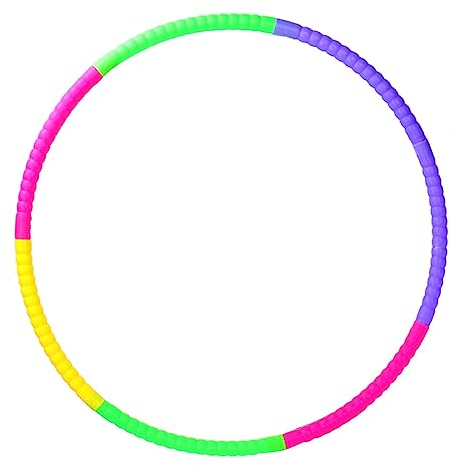MUNSKT Zusammenklappbarer Hula-Hoop-Reifen aus Kunststoff, 7 Abschnitte, bunt, abnehmbare Röhren, Übung, Hula-Hoop-Reifen für Fitness, Gymnastik, Tanzspiele, Haustiertraining, Kinder und Erwachsene