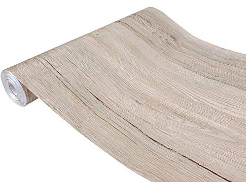 Klebefolie Möbel 90x210 cm | Möbelfolie selbstklebend in Holzoptik | Folie für Möbel zur einfachen Renovierung von Türen, Tischen und Regalen | Klebefolie dekorativ und abwaschbar | Sand Eiche