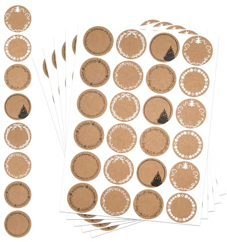 Sticker Personalisiert, 240 Stück Kraftpapier Handmade Aufkleber Rund, Selbstklebend Etiketten zum Sticker Selbst Gestalten, Geschenkaufkleber für Backen Geschenktüten Karte Briefumschlag Hochzeit
