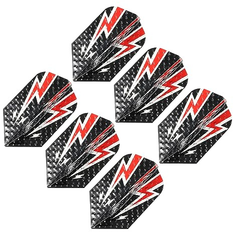 PATIKIL Slim Dart Flights, 6 Pack Aluminum Foil Unique Design Dart Accessories for Steel Tip Dart and Soft Tip Darts, Black Red