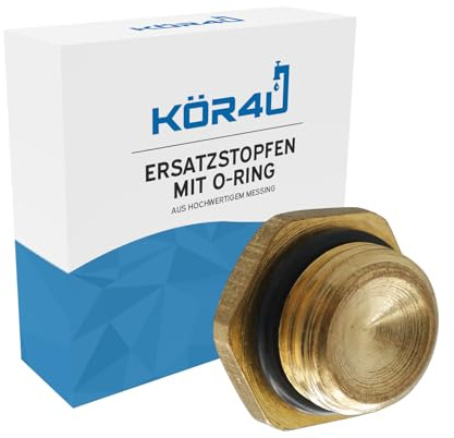 kör4u Ersatzstopfen mit O-Ring, Messing, 1/4 Zoll Außengewinde