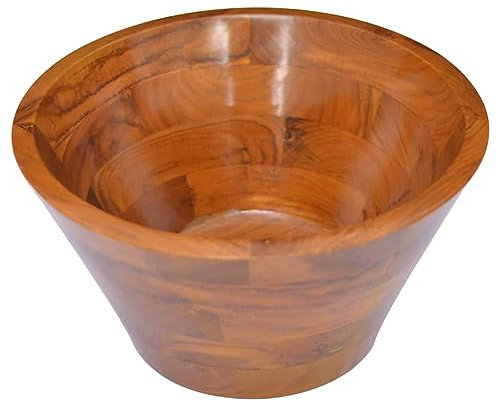 Helloshop26 Lavabo de Salle d'eau Vasque à Poser de Toilette Lave-Mains de Salle de Bain lavabo de Salle d'eau intérieur diamètre 40 cm Bois de Teck Massif 02_0002871