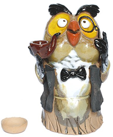 Modern Picture Räucherfigur Räuchertier Eule aus Ton Handarbeit