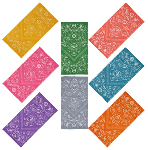 SMEHCF 8 Multipurpose Bandanas for Women Men Headband Balaclava Hair Head Scarf Face Half Airsoft Paintball Mask Neck Gaiters Breathable Reusable Washable Orange Yellow Purple Red Pink Cashew Flower
