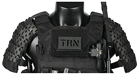 Protector táctico de hombro, equipo táctico ajustable antideslizante, armadura militar para combate, paintball, combate, CS, cosplay, entrenamiento, sin chaleco, 1 par, Negro, 21 x 24cm