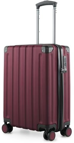 Hauptstadtkoffer Q-Damm TSA - Maleta rígida con 4 ruedas, granate, Koffer-Set (S+L), Juego de maletas