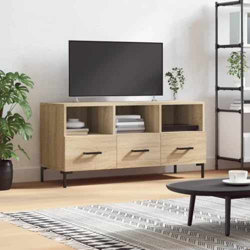 ShGaxin TV-Schrank Sonoma-Eiche 102x36x50 cm Holzwerkstoff, TV Lowboard, Fernsehschrank, Fernsehtisch, Fernseher Schrank, TV Sideboard, TV Board, TV Cabinet, TV Bank, TV Kommode 829039
