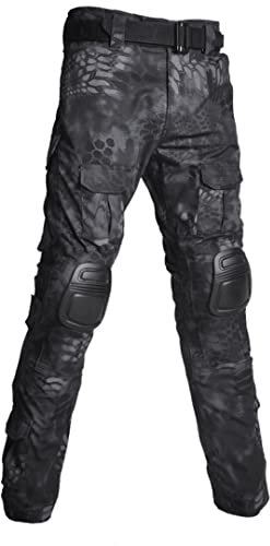 Militär Uniform Taktische Anzüge Camouflage Jagd Kleidung Wandern Paintball Airsoft Sniper Combat Shirt Hosen black python pants M