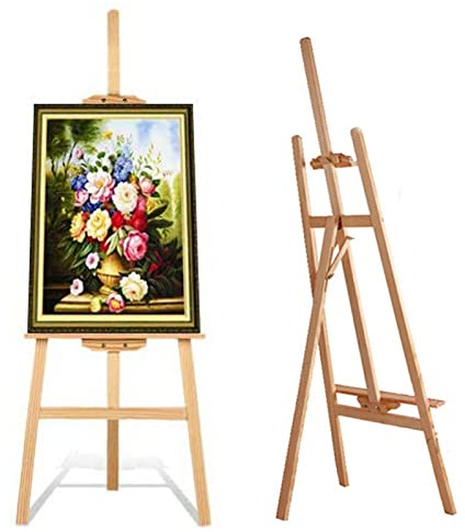 Chevalet Bois Studio en Forme de A - 150 cm - Chevalet d'Atelier Pliant de Studio - Hauteur et angle Réglables - Facile à monter - Pour mariage - Support de peinture