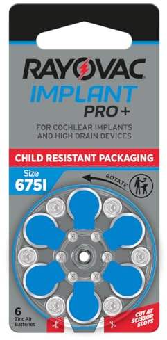 RAYOVAC® Size 675 COCHLEAR IMPLANT Batteries (6 Pack)