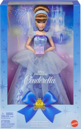 Mattel Disney Princess Askungen-modedocka på födelsedagsfirande, inspirerad av Disneyfilmen, present för speciella tillfällen för barn och samlare, JCR78