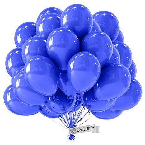 Blaue Luftballons, 100 Stück, 27 cm – Partydeko für Geburtstag & Hochzeit | ÖKO-TEST SEHR GUT *testidentisch, Made in EU, Für Luft & Helium, Kräftige Farbe, Besonders reißfest, Leicht zu verknoten