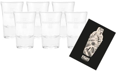 Individuelles Set mit Koskenkorva Vodka 6er Set Shotglas Schnapsglas Glas Gläser Set - 6x Shotgläser 2cl geeicht