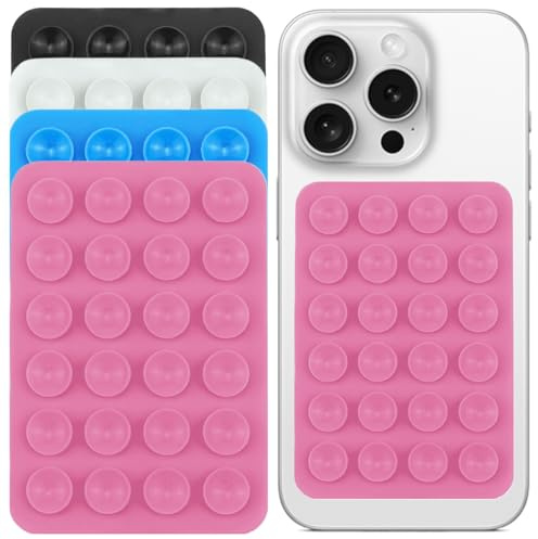 KOLZEMV 4 Pack ventouses en Silicone pour Tous Les modèles de téléphones,ventouse telephone portable,Support de téléphone antidérapant pour Selfies et vidéos,Mains Libres,Durable et Facile à Utiliser