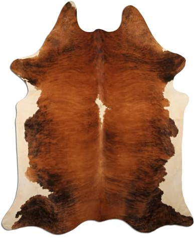 Livorio Premium Kuhfell Teppich - Exotic White Belly Backbone - einmaliges Naturprodukt aus Südamerika | Rinderfell | Echtfell