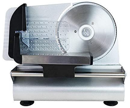 Máquina cortadora de carne, cortadora de carne, cortadora de alimentos compacta ajustable eléctrica con cuchilla dentada de acero inoxidable extraíble, cortadora de precisión para carne, fiambres, q