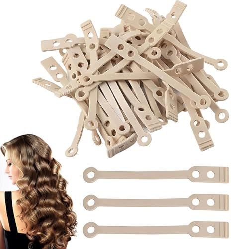 XUZOPIM Set Of 50 Bigodini Permanente Permanent Elastic Hair Curlers Diy Hairdressing Tool For Women Girls, Appropriate Thickness, Good Elasticity, Good Grip