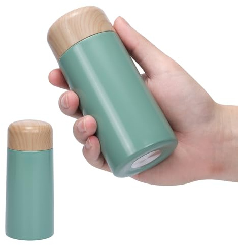 Risipu Petite bouteille d'eau de 150 ml avec paille - Mini bouteille isotherme pour boissons chaudes et froides, ouverture à une main, couvercle anti-fuite, en acier inoxydable, portable pour café