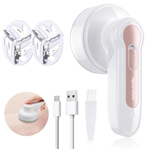 Rasoir Anti Bouloche Vetement, Rasoir Bouloche électrique avec 3 Lames et Câble USB, Portatif Rapide Rasoir Anti Peluche Vetement Appareil Anti Bouloche pour Vetement, Pulls, Meubles, Laine, Tapis
