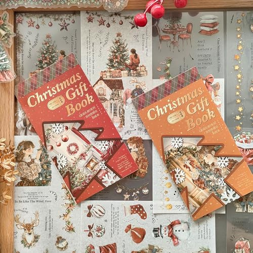 Arpaper 36 Blätte Scrapbook Christmas Stickers, Weihnachten Sticker Scrapbook Zubehör für Bullet Journal,Fotoalbum,Notebook,DIY Journaling,Painting(Christmas Candles)