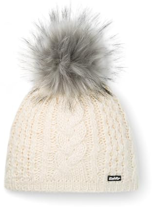 Eisbär Afra Lux Strickmütze Beanie Bommelmütze Skimütze Wintermütze Wollmütze Damen - mit Futter, Futter Herbst-Winter Winter