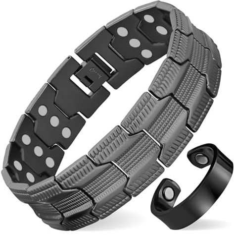 MagEnergy 99.99% Copper Bracelet for Men, Magnetic Bracelet with Ultra Strength Magnets, Adjustable Wristband with Removal Tool & Jewelry Gift Box (Black)
