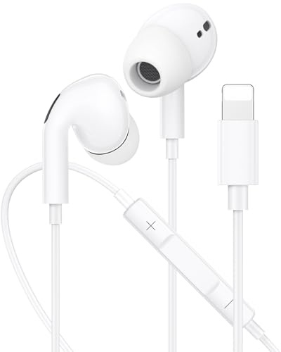 iPhone Earphones Wired, In Ear Headphones iPhone14 [MFi Certified] HiFi Stereo Earbuds with Microphone Volume Control Compatible with iPhone 14 Plus Pro Max/13/12/11/SE/XS Max/X/XR/8/7/iPad Air Mini
