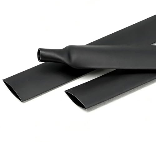 LEPEVNEY Guaina termorestringente da 100 mm, rapporto 2:1, per isolamento elettrico, riparazione cavi, nero, 100 mm x 1 m