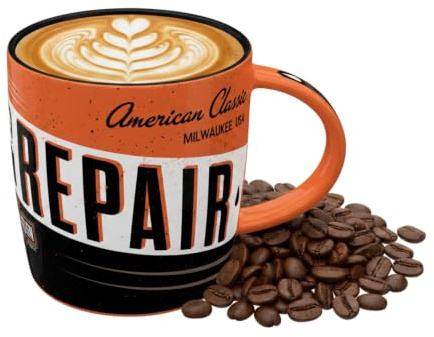 Nostalgic-Art Retro Coffee Mug, 330 ml, Harley-Davidson – Service & Repair – Gift idea for Bikers, Official License Product (OLP), Ceramic Cup, Vintage Design