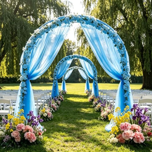 3 m x 160 cm tylltyg metervara, organza-tyg metervara mjuk tyll safirblå, chiffongtyg nättyg dekorativt tyg gör-det-själv för bröllopsbåge ceremoni party dekor födelsedag tyllkjol