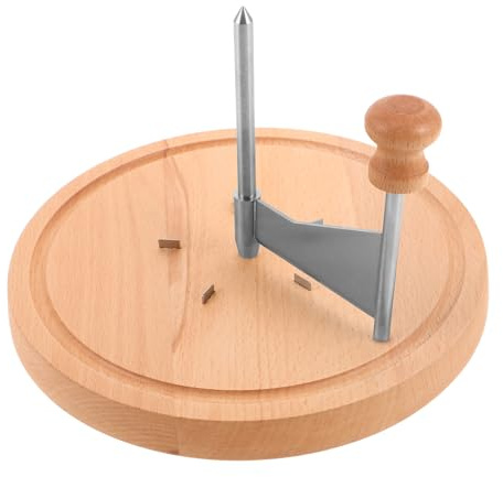 SHINEOFI Cheese Curler Wheel Stainless Steel Cheese Shredder Cutter Shaver with Wood Base Manual Handheld Grater Slicer for Chocolate, Nuts, Kitchen, 8. 66 X 8. 66 X 5. 31 in