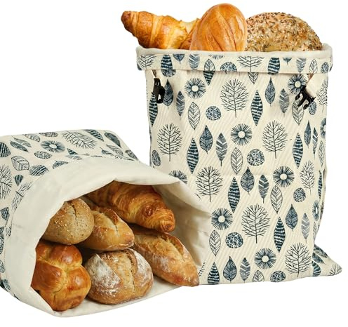 2Pcs Beeswax Bread Bags,43X33cm,keep loaf fresh for Freezer &Refrigerator | Reusable Beeswax Bread Bags,Airtight Freshness Keeper for Homemade,Bakery Essentials