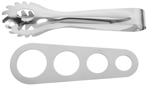 Luxshiny Ensemble Pinces à Spaghetti en Acier Inoxydable Bâtonnet de Mesure, Fourchette et Cuillère à Pâtes pour Service Précis et Polyvalent, Accessoire la Cuisine pour Pâtes Italiennes,