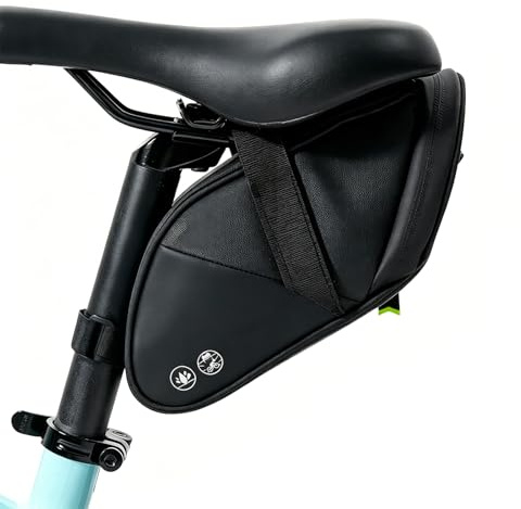 AOQCFS Satteltaschen für Fahrrad, Ultraleicht, Fahrrad Satteltasche 18 * 11 * 9,5cm mit Klettverschluss, schwarz wasserdicht für Rennrad Trekking(1,5L)