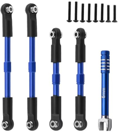 Ricambi Crawler RC Per Arrma Per Gorgon Per Vorteks RC Aggiornamenti Auto Parti Componenti Tenditori In Metallo Punta Camber Collegamenti Set(Blue)