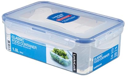 Lock&Lock 2059085 PP Classic Boîte Hermétique Rectangulaire avec Grille de Drain Plastique Transparent 20 x 13 x 7 cm - 1L