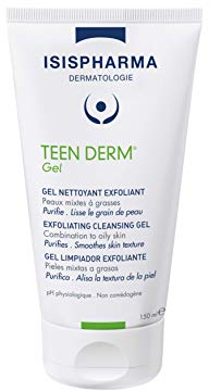 ISISPHARMA TEEN DERM – Gel – Gel Nettoyant Exfoliant Anti-Imperfections - Acide Salicylique et Billes Exfoliantes Naturelles pour Peaux Mixtes à Grasses - Fabrication Française