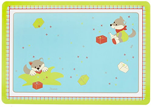 Sterntaler 6901402 Tisch-Set mit schönem Motiv Wolf Wilbur, türkis
