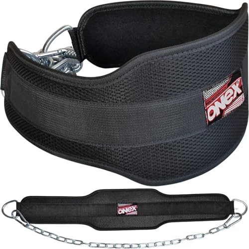 Dipping Belt for Weightlifting, Pull Ups & Strength Training – Adjustable Gym Belt with Chain for Muscle Building, Bodyweight, Calisthenics, Powerlifting & Home Workouts