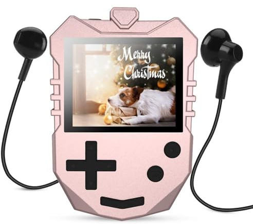 AGPTEK MP3 Player for Kids, Portable 8GB Music Player with Built-in Speaker, FM Radio, Voice Recorder, Expandable Up to 128GB, Rose Gold,K1