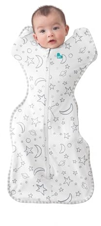 Love to dream Bamboo Swaddle, Medium (6-8.5kg), Fabric Ideal for Moderate Temperatures (20-27°C), Double Zipper for Easy Diaper Changing, Cream