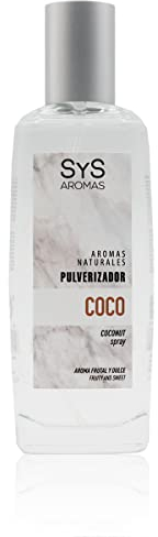 SYS Aromas Ambientador Pulverizador Coco - Aroma Dulce y Afrutado - Spray Concentrado - Fragancia Duradera, Elimina Olores - Para Hogar, Oficina, Baño, Coche - 100 ml