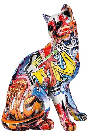Casablanca - Figuren Deko Katze - Pop Art - Katzen Geschenke - Skulptur - Höhe 29 cm - Breite 21 cm